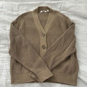 Uniqlo Women Tan Cardigan Sweater